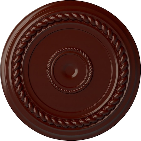 Ekena Millwork Alexandria Rope Ceiling Medallion (Canopies up to 4 5/8"), 19 5/8"OD x 1 1/2"P, Brushed Mahogany CM18ALBMF